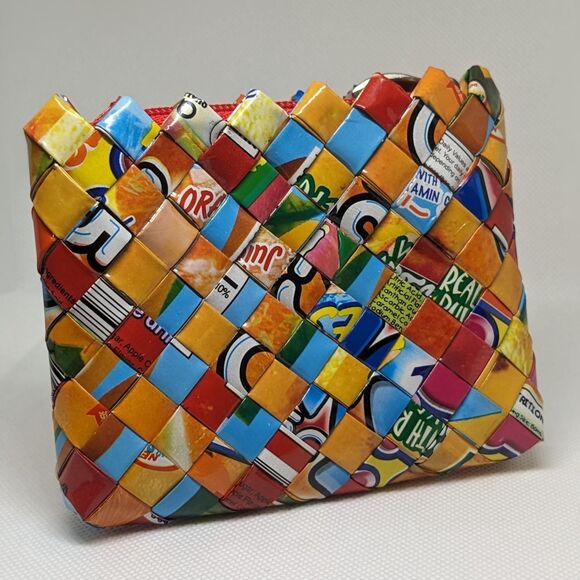 Candy Wrap Coin Purse Weave Bag Nestle Wrapper Coin Bag With Zipper 4" X 3" - Picture 1 of 4